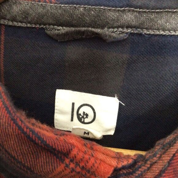 10TREE flannel plaid button down shirt medium red black - Picture 6 of 12